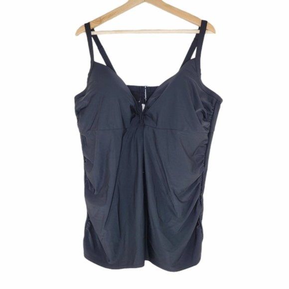 Cacique Lane Bryant balconette swimsuit tankini top Size 44D - Picture 1 of 8